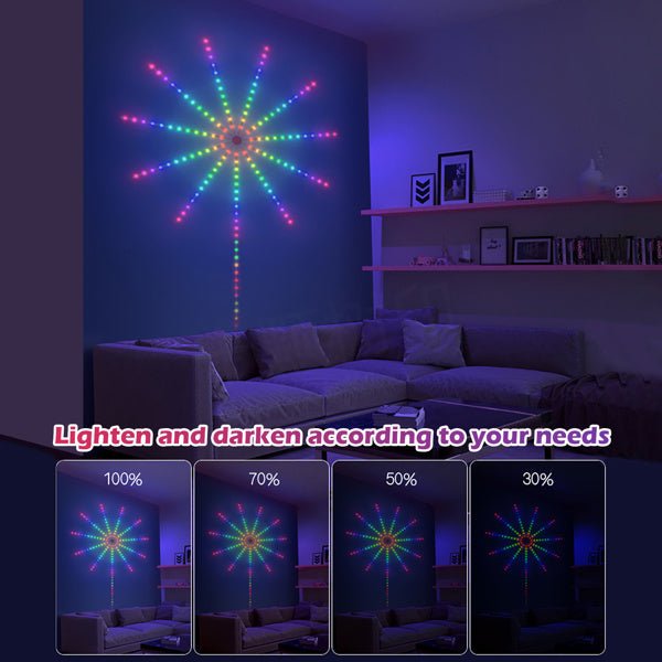 RGB Christmas Firework LED Strip Lights with Music Sync and App Control - Monsta Online