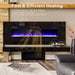 68 Inch Ultra - Thin Wall Mounted Electric Fireplace Insert with Remote, Crystals and Logs - Monsta Online