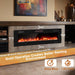 68 Inch Ultra - Thin Wall Mounted Electric Fireplace Insert with Remote, Crystals and Logs - Monsta Online