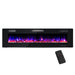 68 Inch Ultra - Thin Wall Mounted Electric Fireplace Insert with Remote, Crystals and Logs - Monsta Online