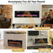 68 Inch Ultra - Thin Wall Mounted Electric Fireplace Insert with Remote, Crystals and Logs - Monsta Online