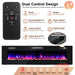 68 Inch Ultra - Thin Wall Mounted Electric Fireplace Insert with Remote, Crystals and Logs - Monsta Online