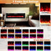 68 Inch Ultra - Thin Wall Mounted Electric Fireplace Insert with Remote, Crystals and Logs - Monsta Online