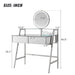 Elegant Makeup Vanity with Mirror Lights Drawers Metal Build and Charging Station - Monsta Online