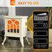 17 Inch Freestanding Electric Fireplace Heater with Realistic Flame Beige - Monsta Online