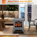 17 Inch Gray Electric Fireplace Stove Heater with Realistic Flame and Logs - Monsta Online