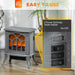 17 Inch Gray Electric Fireplace Stove Heater with Realistic Flame and Logs - Monsta Online