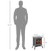 17 Inch Gray Electric Fireplace Stove Heater with Realistic Flame and Logs - Monsta Online