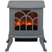 17 Inch Gray Electric Fireplace Stove Heater with Realistic Flame and Logs - Monsta Online