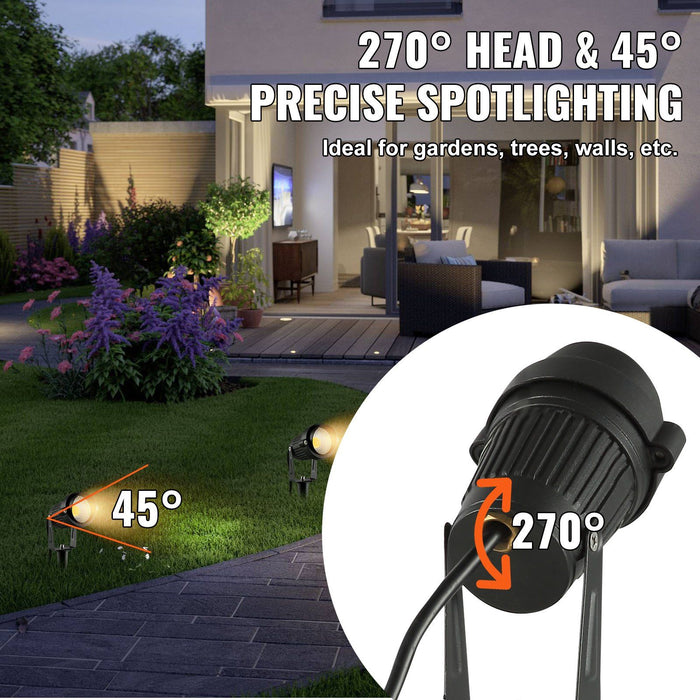 12 Pack Landscape Lights 6W Low Voltage Outdoor Pathway Spotlights Set - Monsta Online