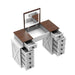 White Vanity Desk with Flip - up LED Mirror, 10 Drawers and Stool - Monsta Online