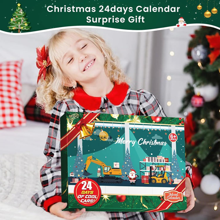 24 - Day Christmas Advent Calendar Construction Vehicle Toy Set for Kids - Monsta Online