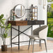 Modern Vanity Desk with LED Mirror and Charging Station for Bedroom Storage - Monsta Online