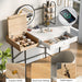 Modern Vanity Desk with LED Mirror and Charging Station for Bedroom Storage - Monsta Online