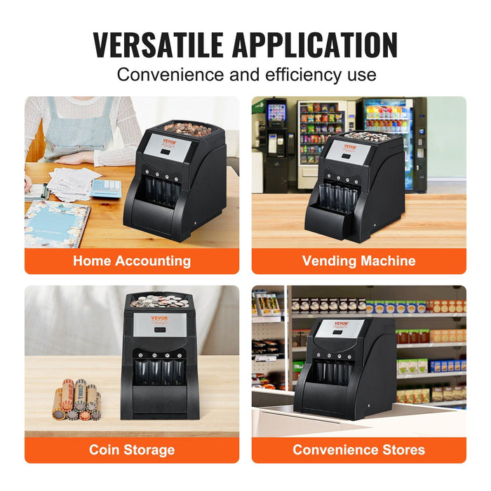 Automatic USD Coin Sorter Machine with 230 Coins Per Minute Speed and Tubes - Monsta Online