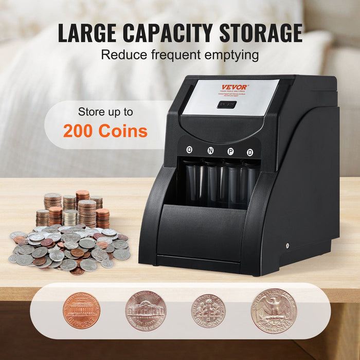Automatic USD Coin Sorter Machine with 230 Coins Per Minute Speed and Tubes - Monsta Online