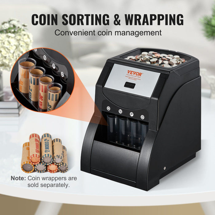 Automatic USD Coin Sorter Machine with 230 Coins Per Minute Speed and Tubes - Monsta Online