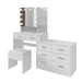 Large White Makeup Vanity with 10 Bulb Mirror, Storage Drawers and Charging Station - Monsta Online