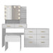 Large White Makeup Vanity with 10 Bulb Mirror, Storage Drawers and Charging Station - Monsta Online
