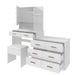Large White Makeup Vanity with 10 Bulb Mirror, Storage Drawers and Charging Station - Monsta Online