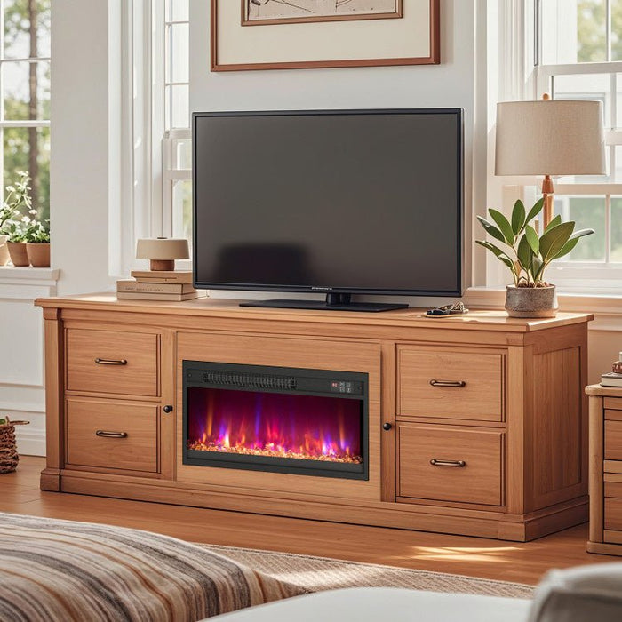 Modern 1500W Electric Fireplace Insert with Multi Flame Colors and Remote Control - Monsta Online