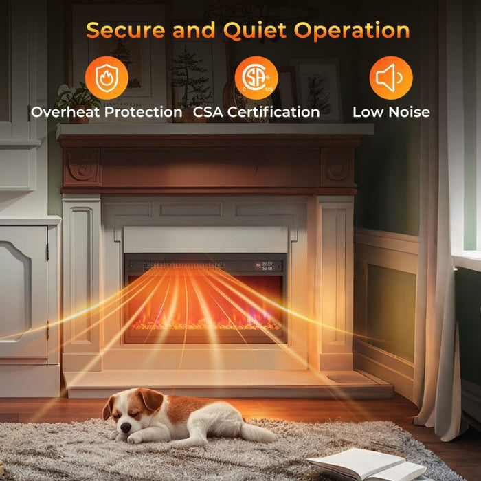 Modern 1500W Electric Fireplace Insert with Multi Flame Colors and Remote Control - Monsta Online