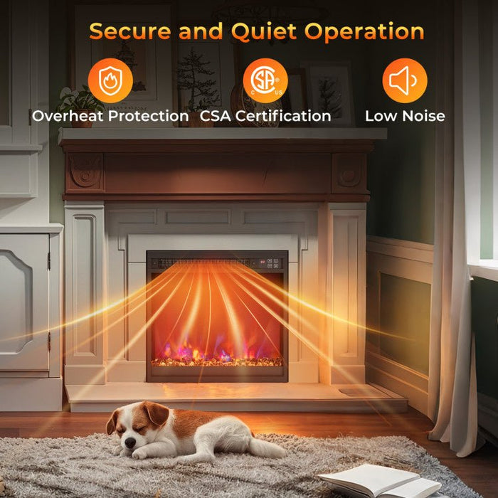 Modern 1500W Electric Fireplace Insert with Multi Flame Colors and Remote Control - Monsta Online