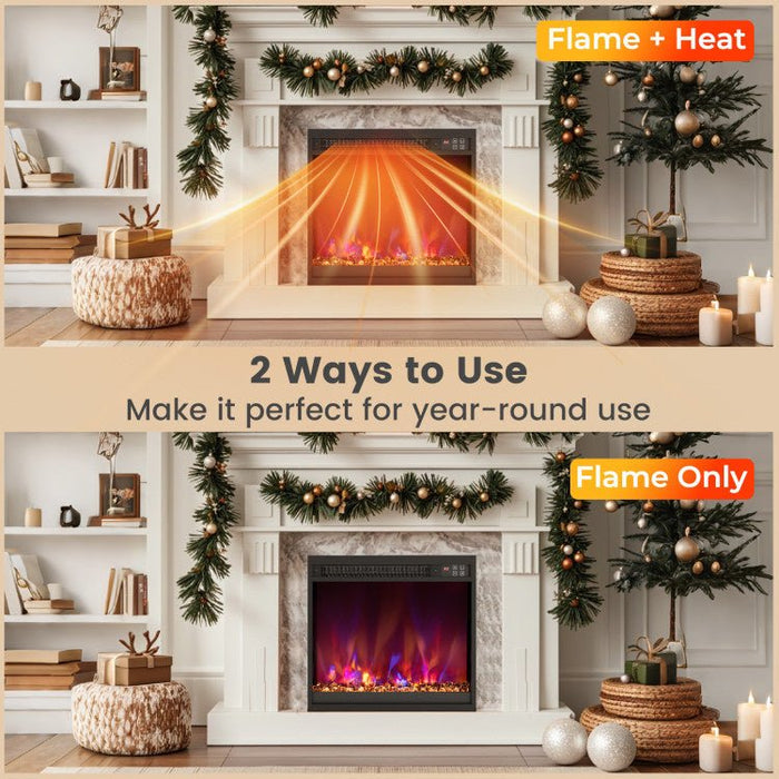 Modern 1500W Electric Fireplace Insert with Multi Flame Colors and Remote Control - Monsta Online