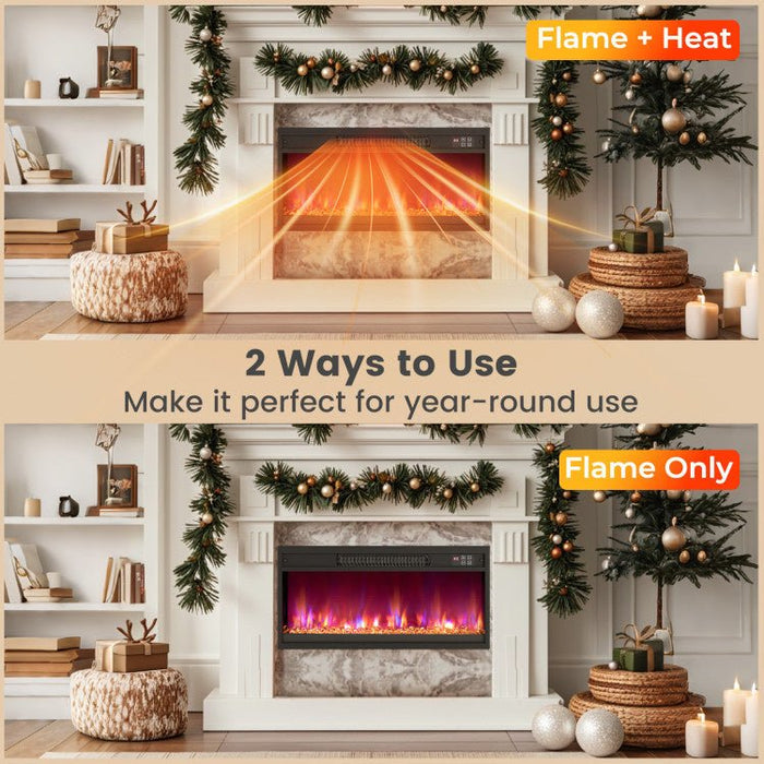 Modern 1500W Electric Fireplace Insert with Multi Flame Colors and Remote Control - Monsta Online
