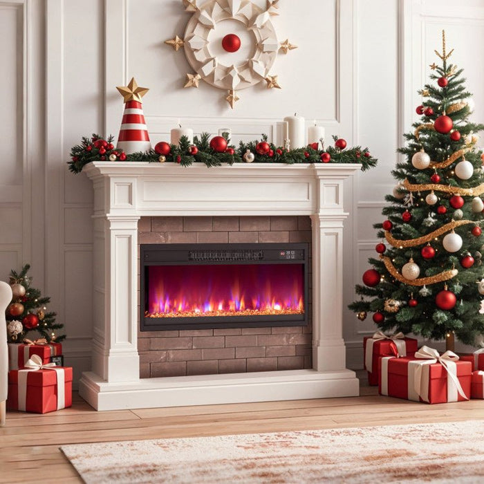 Modern 1500W Electric Fireplace Insert with Multi Flame Colors and Remote Control - Monsta Online