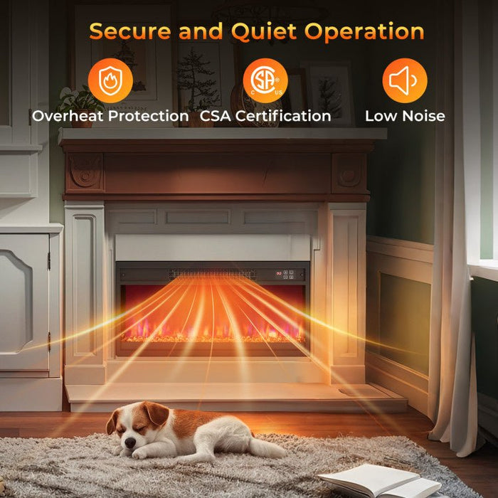 Modern 1500W Electric Fireplace Insert with Multi Flame Colors and Remote Control - Monsta Online