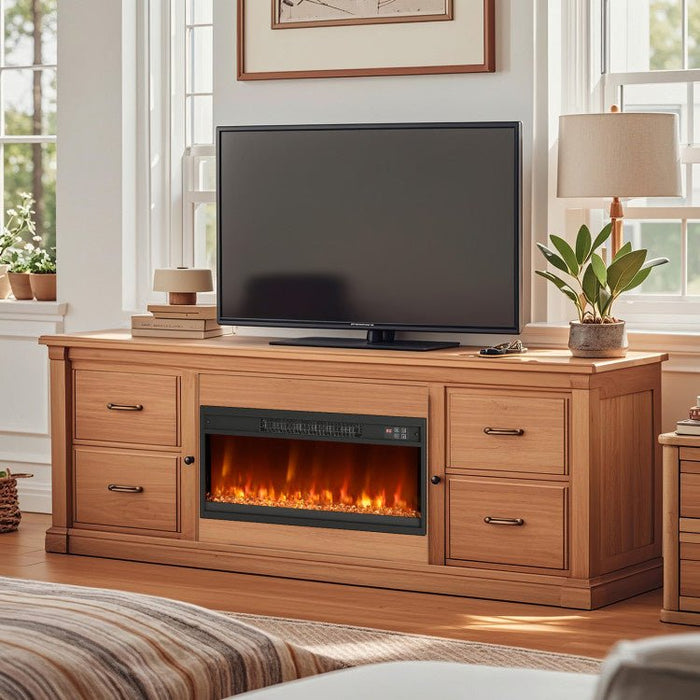 Modern 1500W Electric Fireplace Insert with Multi Flame Colors and Remote Control - Monsta Online