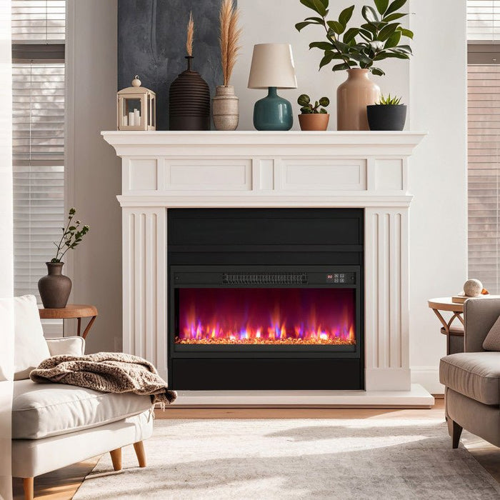 Modern 1500W Electric Fireplace Insert with Multi Flame Colors and Remote Control - Monsta Online