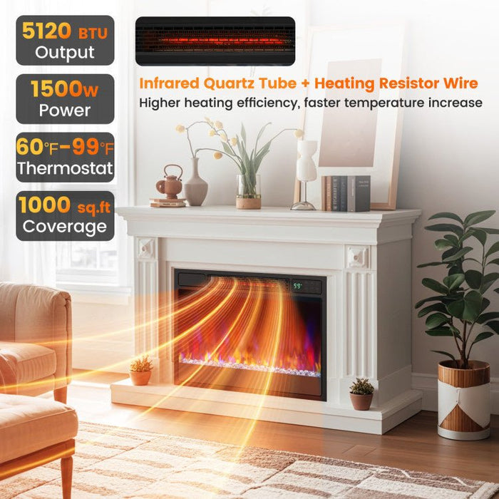 23 Inch Recessed Electric Fireplace Insert 1500W with Remote Control - Monsta Online