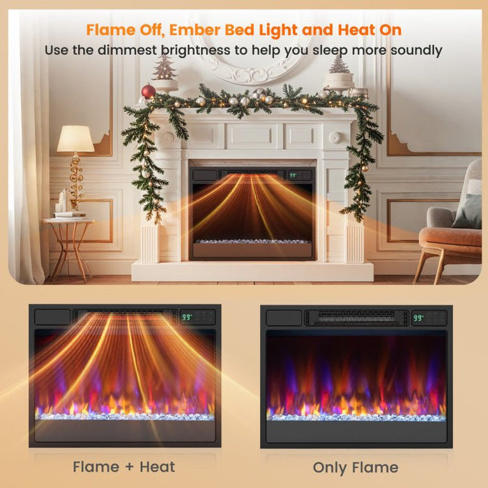 23 Inch Recessed Electric Fireplace Insert 1500W with Remote Control - Monsta Online