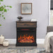 25 Inch Electric Fireplace Side Table with 3 - Sided Glass and Storage - Monsta Online