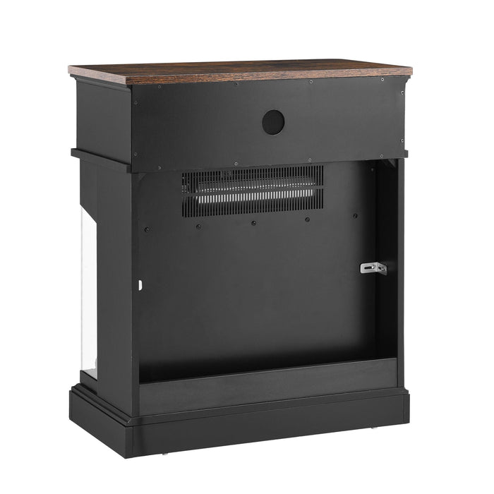 25 Inch Electric Fireplace Side Table with 3 - Sided Glass and Storage - Monsta Online