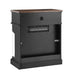 25 Inch Electric Fireplace Side Table with 3 - Sided Glass and Storage - Monsta Online