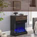 25 Inch Electric Fireplace Side Table with 3 - Sided Glass and Storage - Monsta Online
