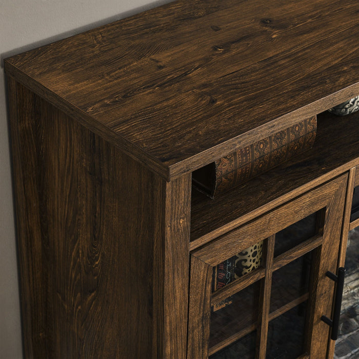 55 Inch Electric Fireplace TV Stand with Storage in Reclaimed Barnwood - Monsta Online