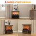 26 Inch Rustic Brown Freestanding Electric Fireplace with Remote - Monsta Online