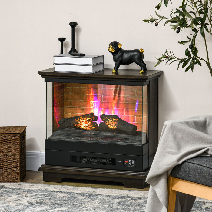 26 Inch Rustic Brown Freestanding Electric Fireplace with Remote - Monsta Online