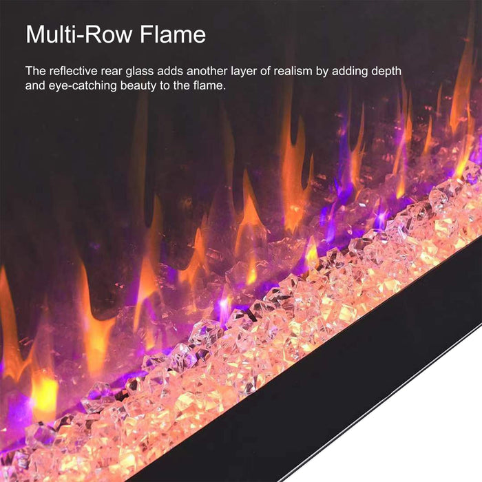 60 Inch Electric Fireplace Heater Wall Mounted and Recessed with Remote Control - Monsta Online