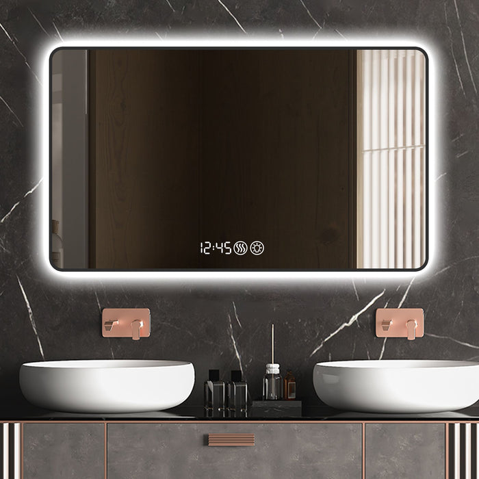 4ft Black Frame Vanity Mirror with LED Lights Aluminum Frame and Defogging - Monsta Online