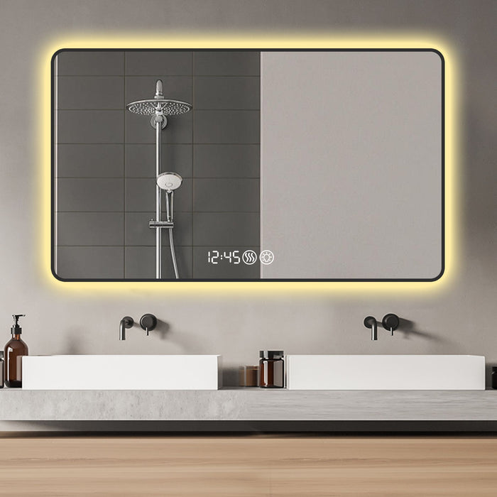 4ft Black Frame Vanity Mirror with LED Lights Aluminum Frame and Defogging - Monsta Online
