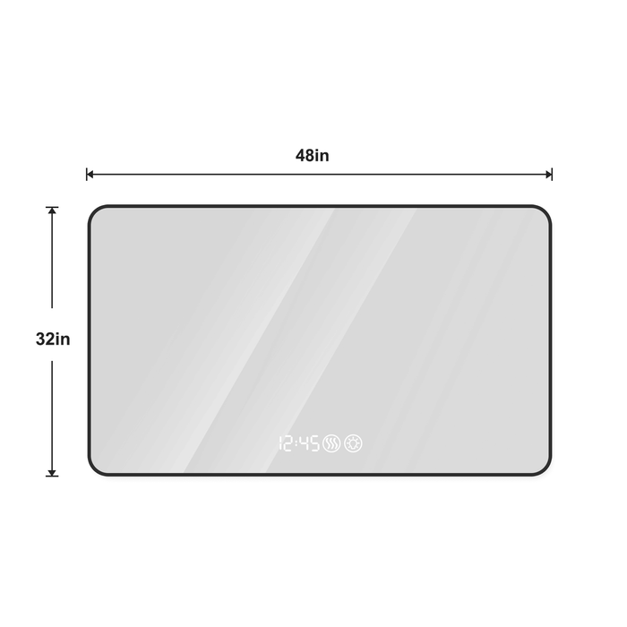 4ft Black Frame Vanity Mirror with LED Lights Aluminum Frame and Defogging - Monsta Online