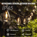 50FT LED Christmas Outdoor String Lights Waterproof Patio Café Lights with 15 Bulbs - Monsta Online