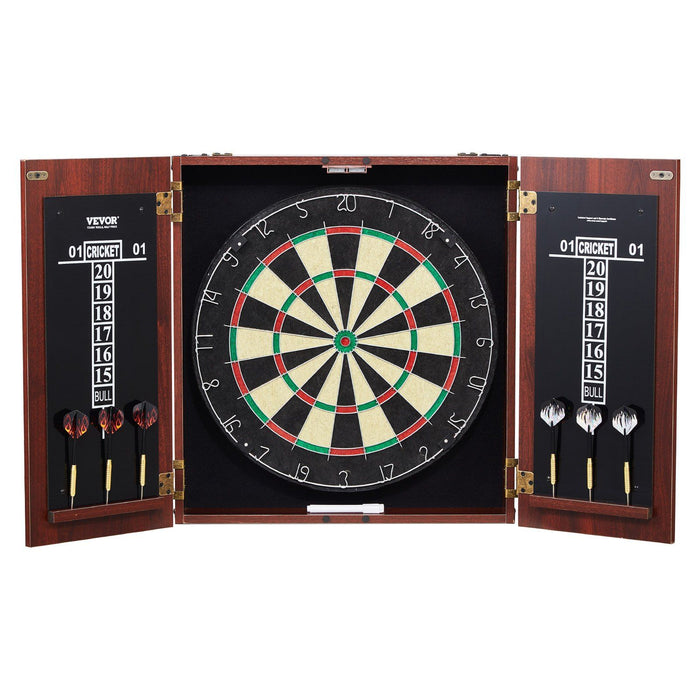 Wooden Dartboard Cabinet Set with Scoreboard and Steel Tip Darts - Monsta Online