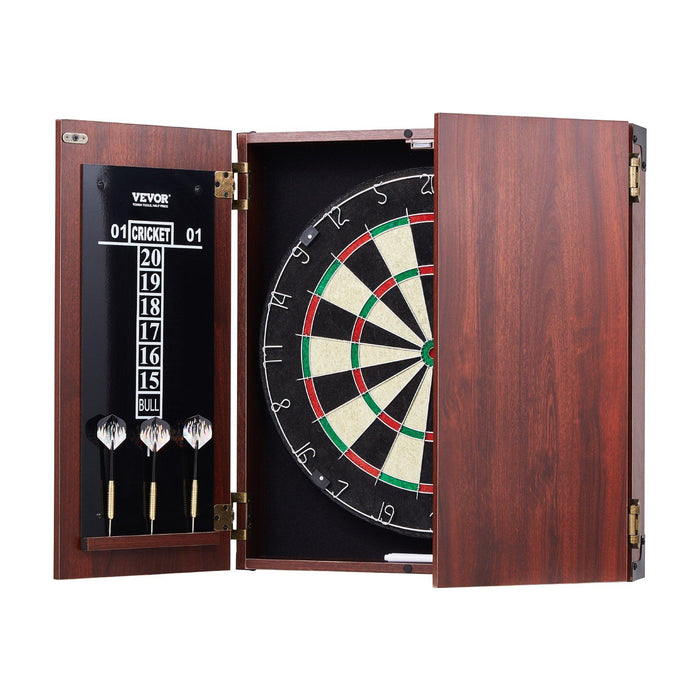 Wooden Dartboard Cabinet Set with Scoreboard and Steel Tip Darts - Monsta Online