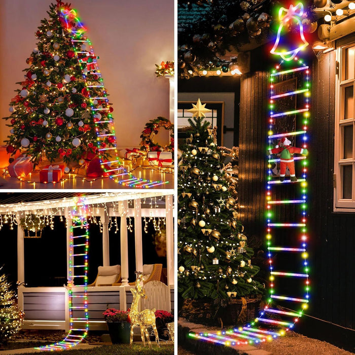 11FT Santa Claus Christmas Ladder LED Lights for Outdoor Holiday Decoration